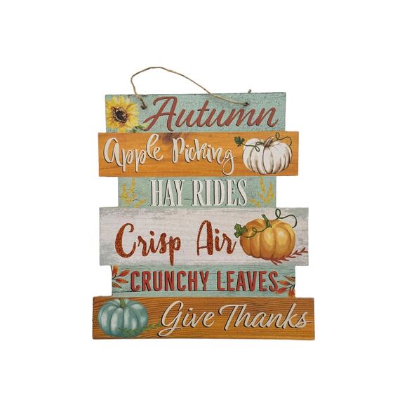 Thankful Fall Autumn Sign & Ribbons Bundle Set, DIY Wreath Making Kit Box - Picture 2 of 5